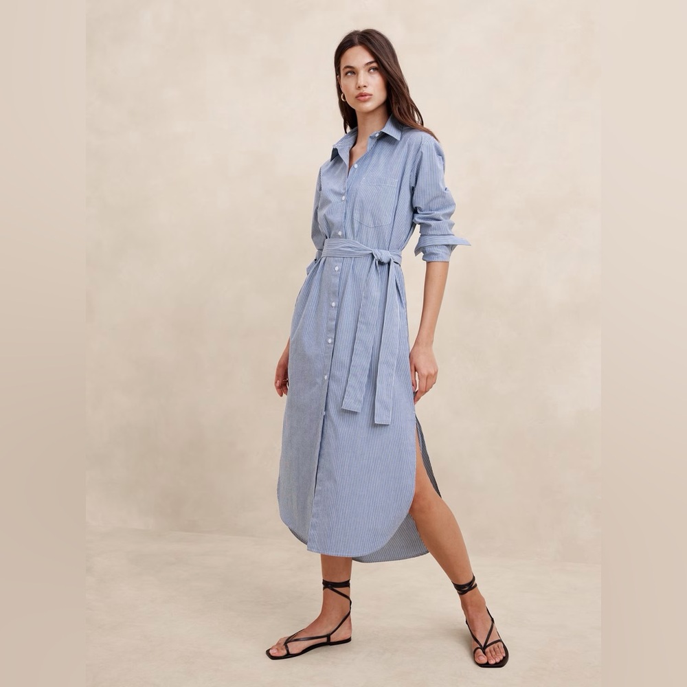 BANANA REPUBLIC POPLIN MAXI SHIRTDRESS